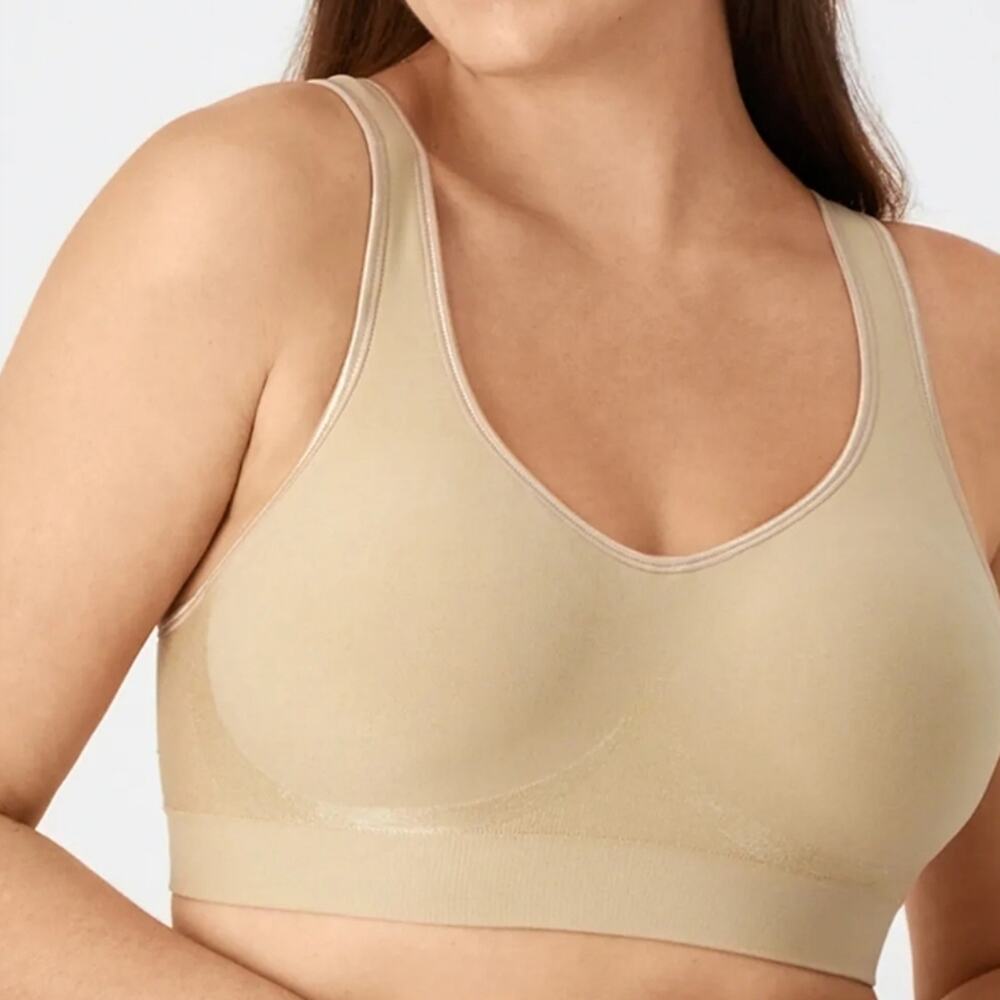 Bali Comfort Revolution Wireless Bra - Nude Seamless Full Coverage DD3484 NWT M